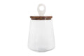 Small Clear Glass Jar with Mango Wood & Marble Lid