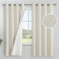YoungsTex Linen Blackout Curtains - 63 Inch Thermal Insulated Drapes | Full Room Darkening, 2 Panels, Black