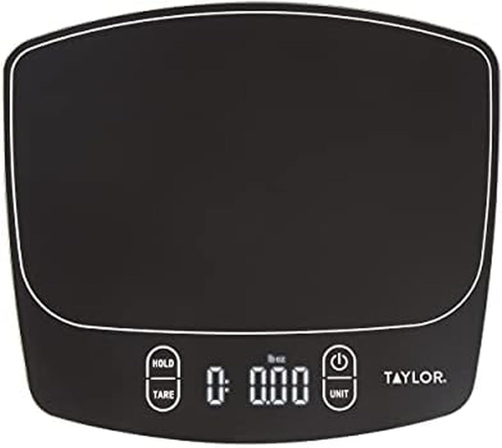 Taylor Waterproof Digital Kitchen Scale - Accurate Measurement Up to 11 Pounds | Sleek Black Design