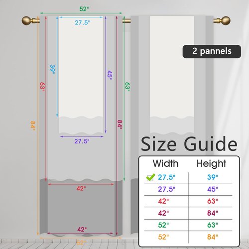 AAtter Yellow and Grey Window Curtains for Kitchen Gray Black White Ombre Art Boys Girls Men Small Short Home Living Room Bedroom Bathroom Drapes Treatment Tiers Fabric 1 Pair, 27.5" W x 39" L, Modern