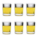 BTGLLAS Shot Glasses 2.3 oz, Set of 6 - Cute Square Tequila Glasses, Perfect for Whiskey, Tequila, Liqueurs, Party & Collection, Espressos, Spirits & Liquors (6, Clear square)