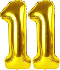 Gold Number 11 Balloon - 40 Inch Metallic Decoration for 11th Birthday Party Supplies