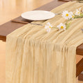 Socomi Gold Champagne Cheesecloth Table Runner - 120 Inch Rustic Gauze for Weddings & Events