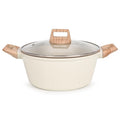 4.5 QT Nonstick Stock Pot with Lid, Ceramic Cookwear Soup Pot, Large Casserole with Lid, Easy to Clean Non Stick Cooking Pot Cookware PFOA Free, White