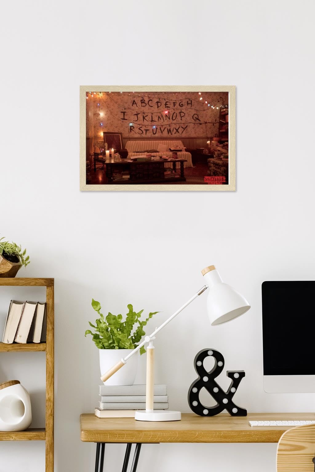Netflix Stranger Things - Alphabet Wall Poster, 22.4L" x 14.7W", Blonde Framed Version