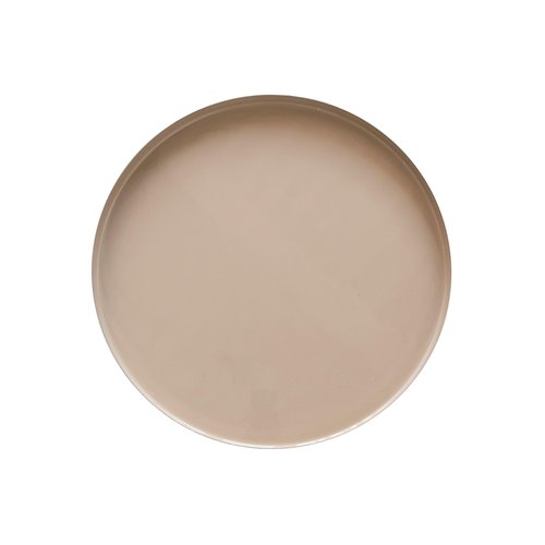 Bloomingville Sturdy Enameled Metal Tray Table, Taupe and Gold