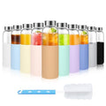 Luxfuel 18 oz Glass Bottles with Lids and Silicone Sleeve, Reusable Glass Juice Bottles with Stainless Steel Cap for Juicing, Refrigerator,100% Leak Proof, BPA Free,Glass Water Bottles Set of 10