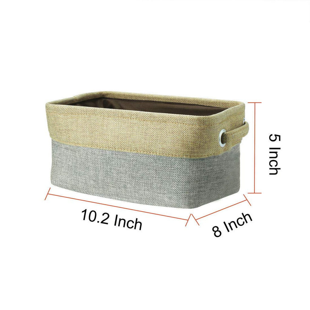 uxcell Collapsible Fabric Storage Basket Bins with Dual Handles, Foldable Toy Bins for Laundry Clothes Storage, Home Organizer for Bedroom Office Closet Shelves Gray Small
