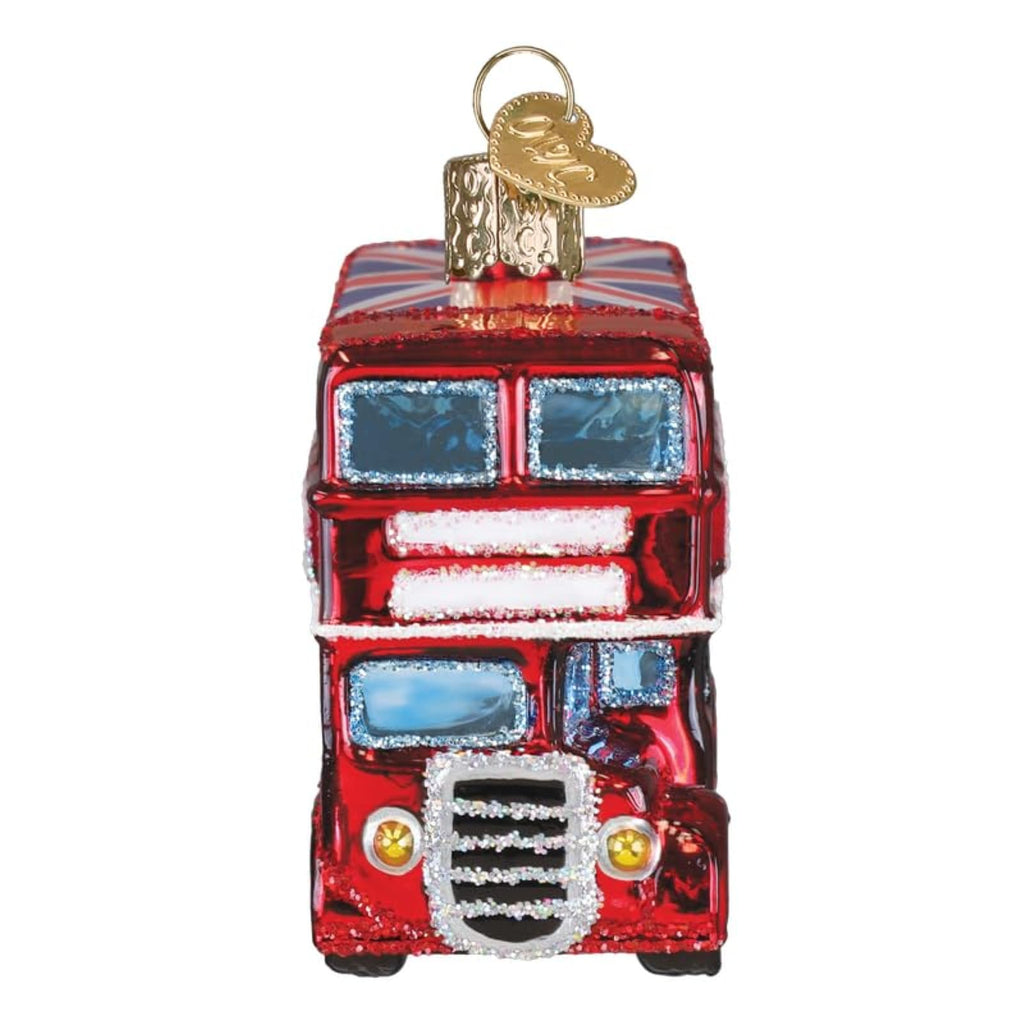 Old World Christmas The Rolling Stones British Bus Glass Blown Ornament for Christmas Tree, Handcrafted Holiday Decoration, Music Collection