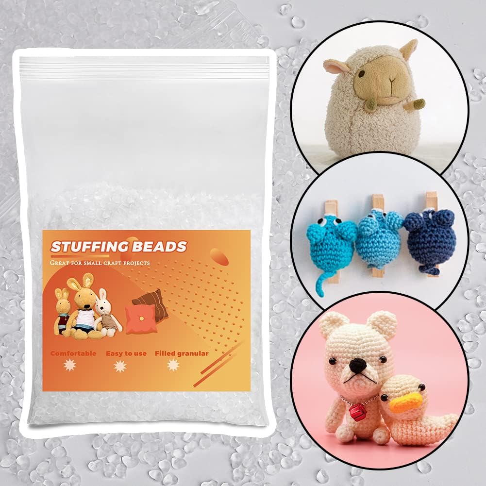 Stuffing Beads - 3.5oz Weighted Pellets for Stuffed Animals & Crafts | Heavy Rubber Filler - 100g