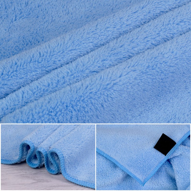 Bath Towel Set 2 Pack - Microfiber Absorbent Quick Dry Blue 30x60 Solid Blue
