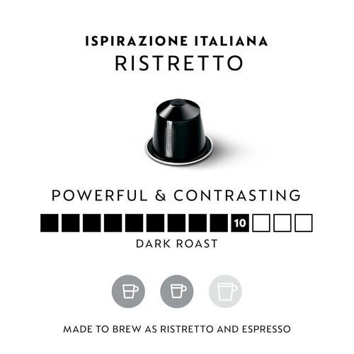 Nespresso Ristretto Intenso Coffee Capsules - Dark Roast Pods | 50 Count (Pack of 2)
