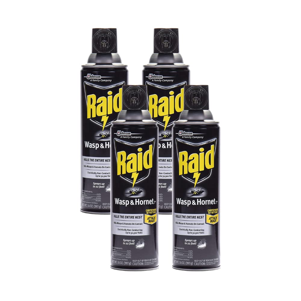 Raid Wasp Hornet Killer Spray - Effective Insect Control | 14 Ounce Pack of 4