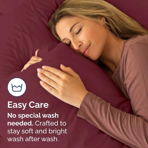 King Pillow Cases by [Brand Name] - Ultra Soft Hotel Quality Covers | Cozy, Wrinkle-Free & Fade Resistant - 4 Piece Set in Burgundy
