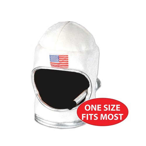 Beistle Unisex Plush Astronaut Helmet – Silver & White Headwear, Halloween Costume Accessory, Photo Booth Prop, Space Themed Party Supplies, Crazy Hat Day, Astro Pilot Dress Up