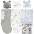 Baby Swaddle 3-Pack – Ultra Soft & Breathable 100% Cotton Newborn Swaddle Blanket, 0–6 Months Baby Sleep Sack, Ergonomic Stretch Fabric for Better Sleep