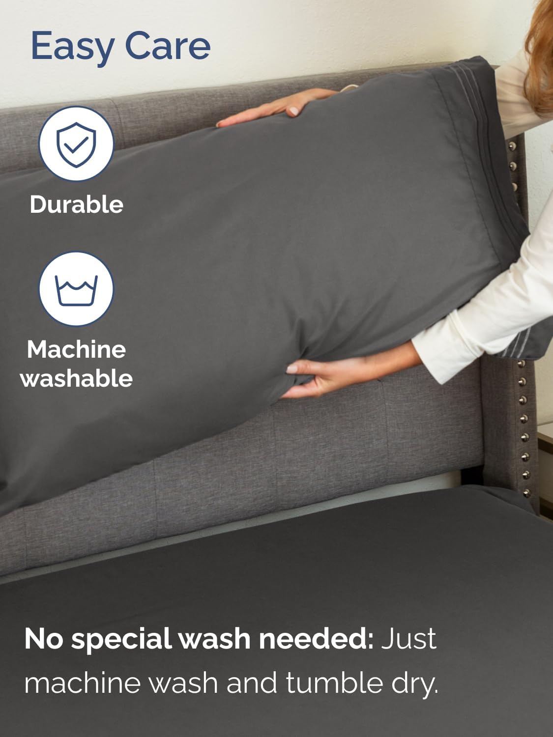 Skiennix Extra Deep Split King Sheet Set - 7 Piece Breathable Cooling Bedding - Soft Wrinkle-Free Charcoal