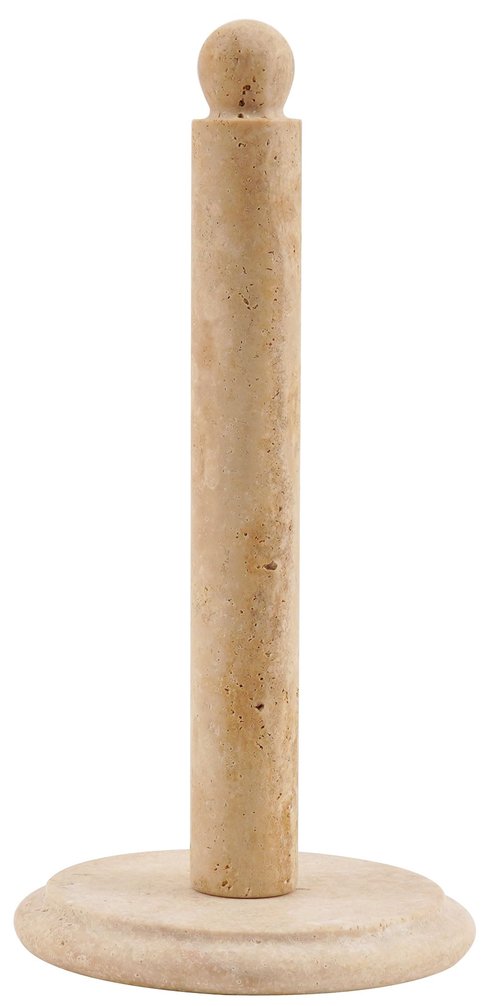 SPESHSTONES Marble Paper Towel Holder 12.5 Inch Travertine Paper Towels Organizer for Kitchen Countertop Storage, Stone Freestanding Toilet Paper Roll Stand for Bathroom Decor