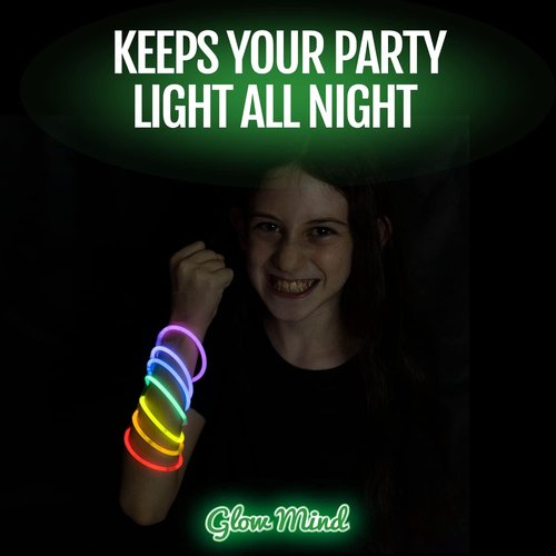 300 Ultra Bright Glow Sticks by Glow Party | Halloween Glow in the Dark Party Supplies - 8" Glowsticks with Bracelets & Necklaces