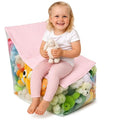 FIVESTARBABY Clear Stuffed Animal Storage Chair for Kids – Plush Toy Organizer Seat, Transparent Stuffed Animal Storage for Bedroom & Playroom, Holds Plush Toys - Pink