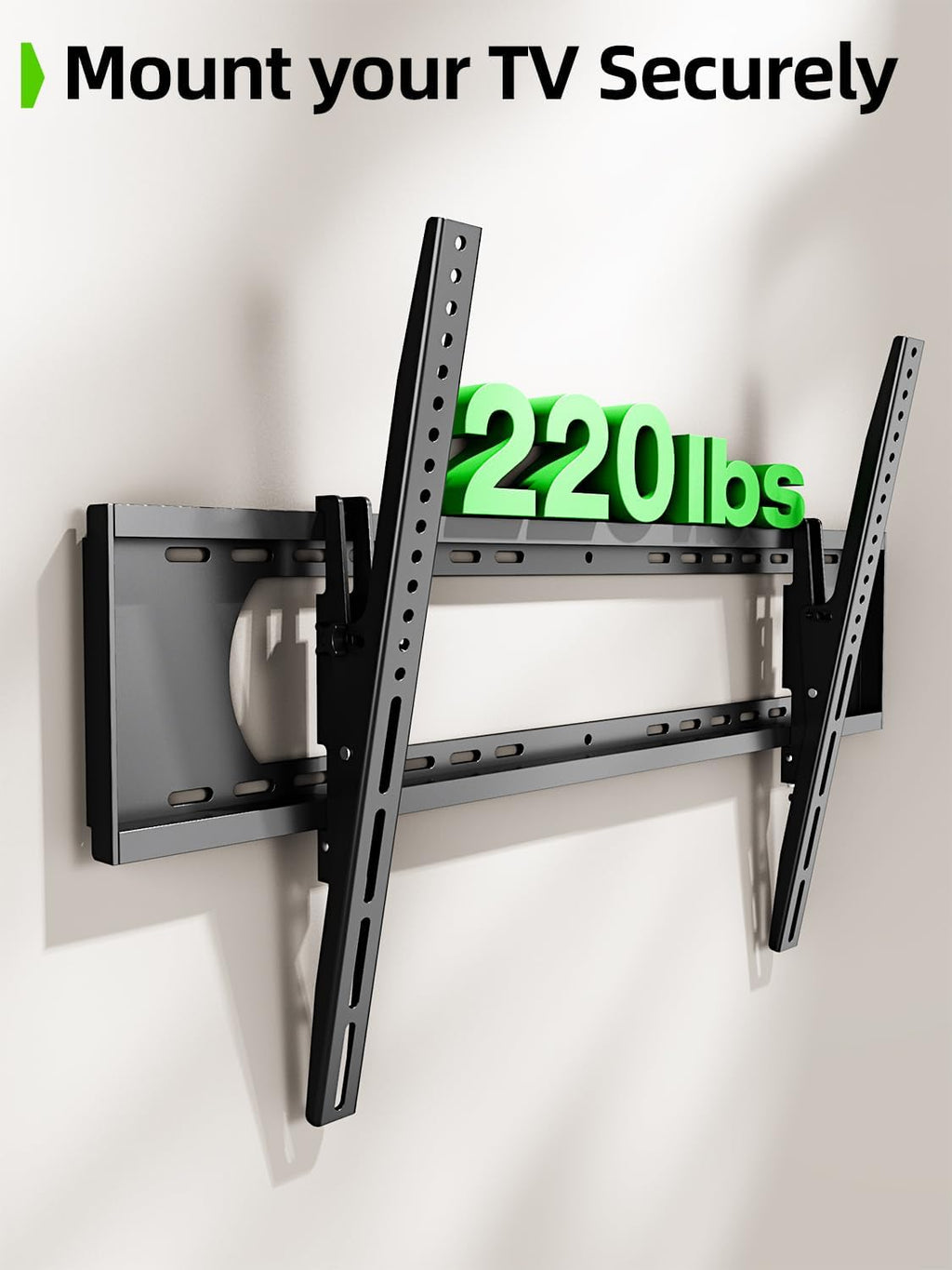 USX MOUNT Heavy Duty Tilting TV Wall Mount - Ultra Slim Design for 60-120" TVs, Supports Up to 220lb
