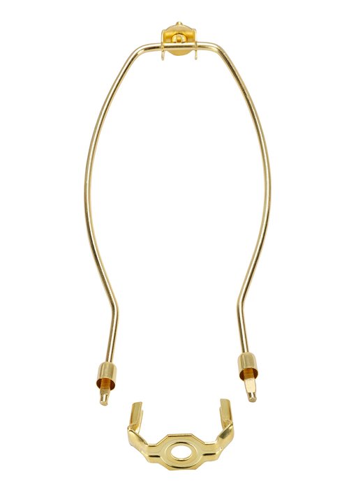Aspen Creative 20004-1 12" Lamp Harp with Saddle in Polished Brass Finish