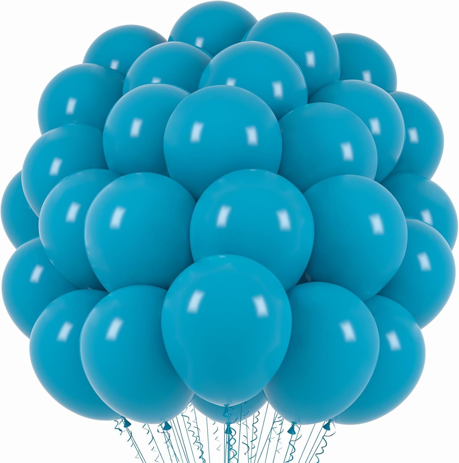 Voircoloria Peacock Blue Balloons - 66 Pack of 12-Inch Teal Blue Latex for Weddings & Celebrations