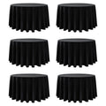 Dailyset 6-Pack Black Round Tablecloths, 120 Inches, Stain-Resistant Polyester for 5-6 Ft Round Tables - Washable Table Covers for Weddings, Banquets, Birthday Parties, Events