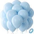 Bezente Pastel Blue Latex Party Balloons - 100 Pack of 12-Inch Round Helium Balloons for Weddings & Celebrations