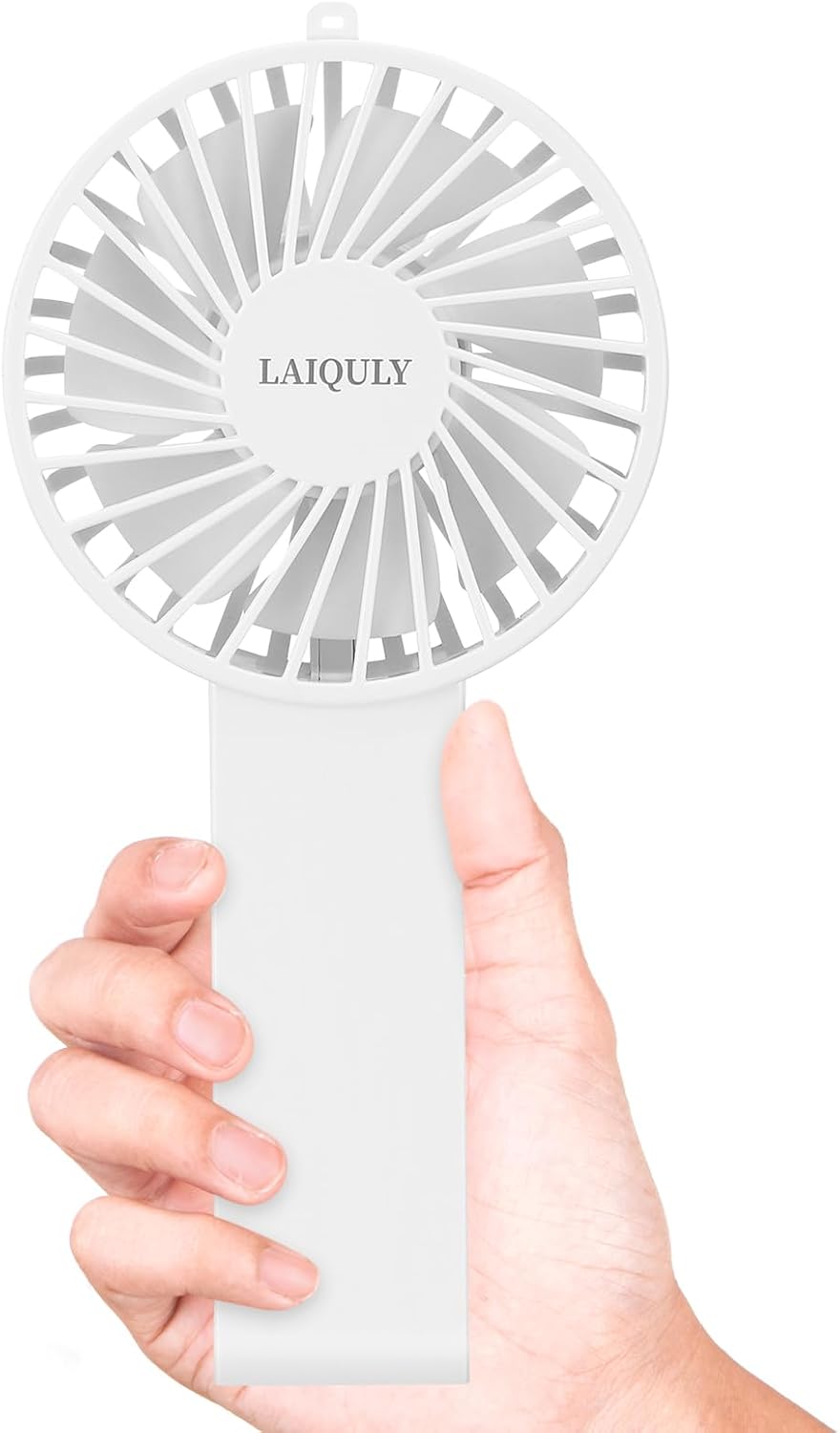 Skiennix Handheld Fan - Portable 3-Speed USB Rechargeable Mini Desk Fan for Home & Travel - White