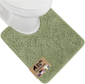 GORILLA GRIP Plush Chenille Bath Rug Mat - Soft Microfiber for Oval Toilet Base, Sage Color, Machine Washable