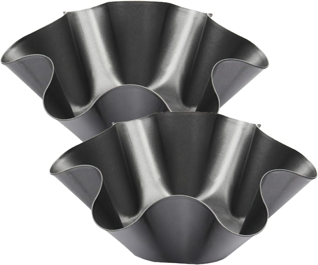 Skiennix Nonstick Taco Shell Bowl - 2 Pack Carbon Steel Tortilla Maker for Baking & Frying
