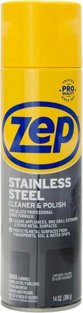 Zep Stainless Steel Cleaner & Polish - 14 Ounces | Protects Metal Surfaces from Fingerprints & Water Spots