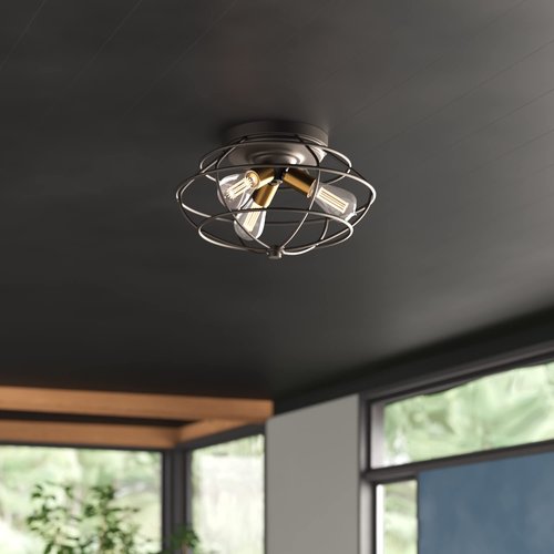 DESIGNERS FOUNTAIN 3-Lights Jax Flush Mount Ceiling Light, 15 Inch Lighting Fixture for Kitchen, Bedroom, Bathroom, and Hallway, Vintage Bronze, 1260-VB