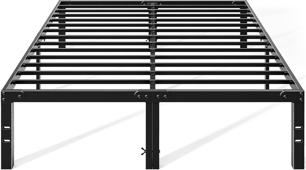 OLIXIS Metal Queen Bed Frame - 14" High with Storage Space & Sturdy Steel Support | Easy Assembly, Black