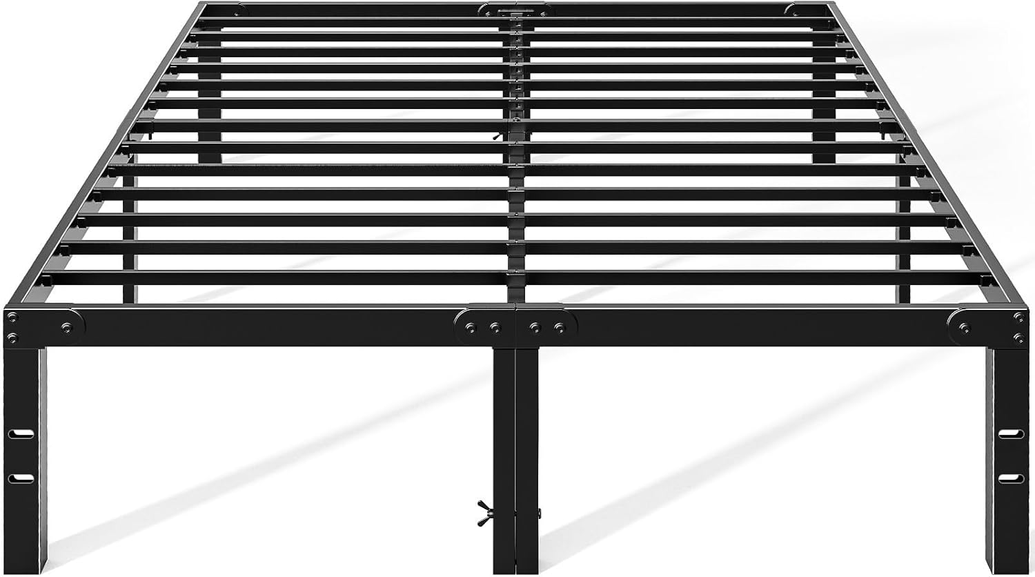 OLIXIS Metal Queen Bed Frame - 14" High with Storage Space & Sturdy Steel Support | Easy Assembly, Black