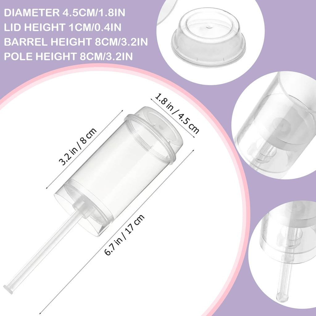 EKIND Round Shape Clear Push-Up Cake Pop Shooter Plastic Containers with Lids, Base & Sticks, Pack of 40