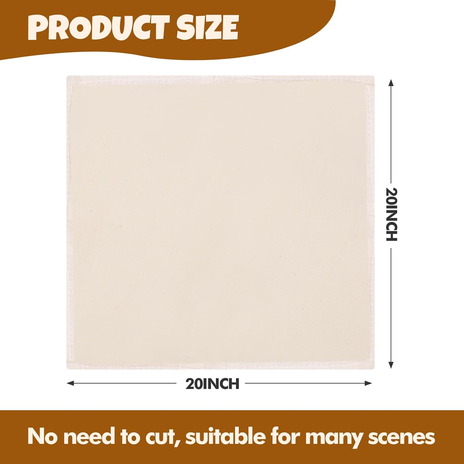 Skiennix Cheese Cloths - 15 PCS Organic Cotton Straining Cloths, 20x20 Inch, Reusable & Hemmed Edge