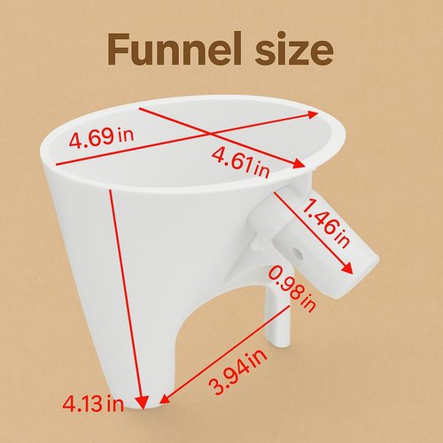 Flour Funnel for Ktichen Aid Mixer, Easy-Pour Funnel for Dry and Wet Ingredients Like Flour, Sugar and Eggs, Prevents Overflow and Mess for Clean Kitchen Counter, Easy to Clean (White)