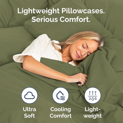 King Standard Pillow Cases by King - Soft Hotel Quality Covers | Comfy Bedding in Sage Green - Set of 4