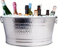 Sol Living Beverage Tub Large Ice Bucket with Handles Single Wall Stainless Steel Ice Bucket and Cooler for Wine, Drinks, Bar, Party, and Gift Beverage Cooler for Indoor and Outdoor Parties