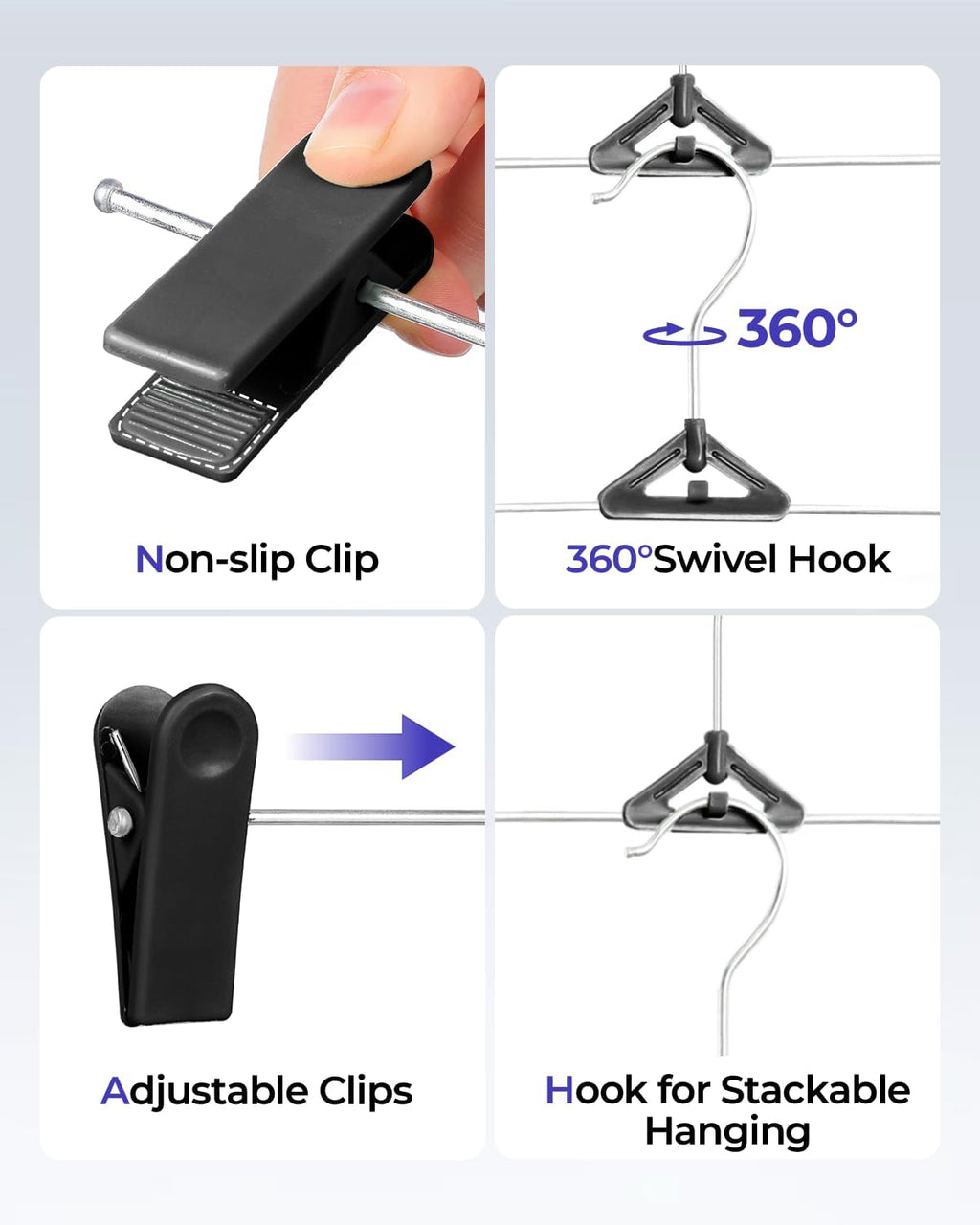 Northern Brothers Pants Hangers with Clips - 30 Pack Black | Space-Saving, Non-Slip Design for Jeans, Shorts & Skirts