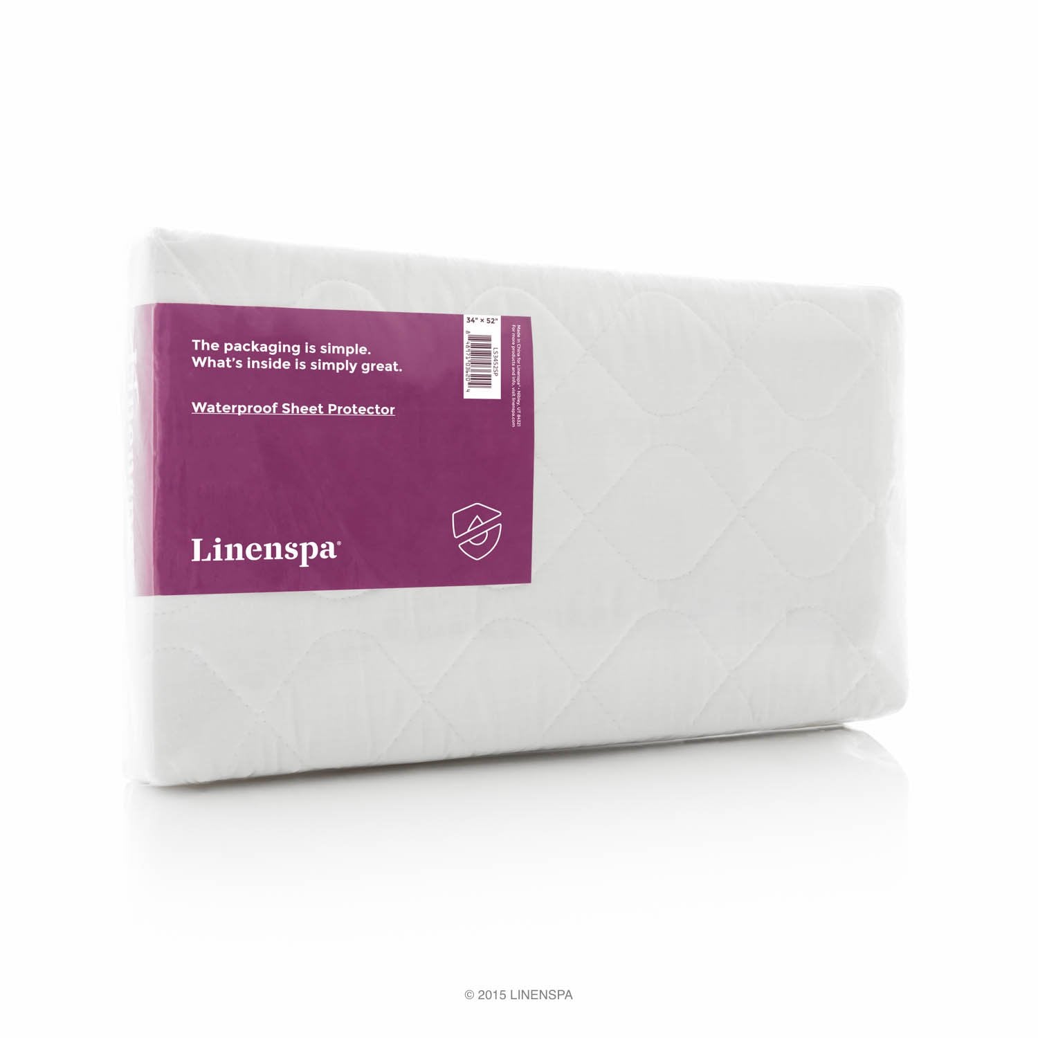 Linenspa Waterproof Mattress Pad – 44" x 52" Non Slip Waterproof Sheet and Mattress Protector – Highly Absorbent, Machine Washable, Quilted – Fits Full & Queen, White