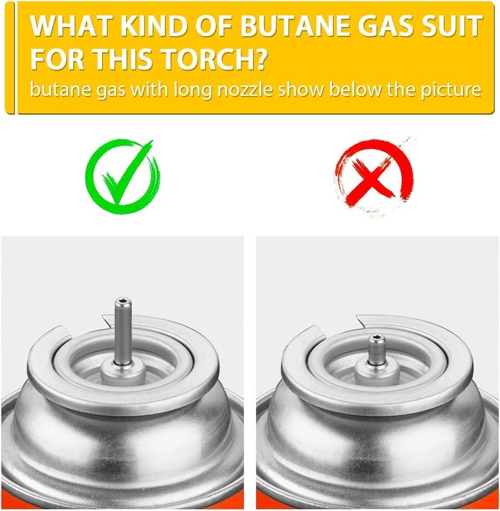 TBTeek Butane Torch - One-Hand Operation Kitchen Torch with Adjustable Flame for Grilling & Baking - Green