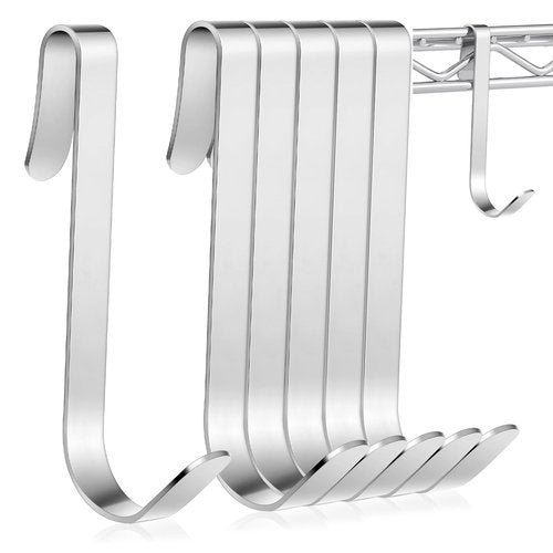 Yaocom 6 Pcs J Hook for Wire Shelving 3.6 Inch Large Heavy Duty Metal Shelf Hooks for Wire Shelves Racks Closet Shelving Accessories