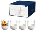 Villeroy & Boch - Manufacture Rock Blanc Whisky Tumbler Set, 4 pcs. Set of Drinking Glasses for Whisky and Cocktails, 12.5 oz, Crystal Glass, Matte White Slate Look