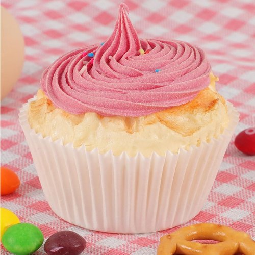 Caperci White Cupcake Liners - 200 Count Greaseproof Baking Cups for Weddings & Parties