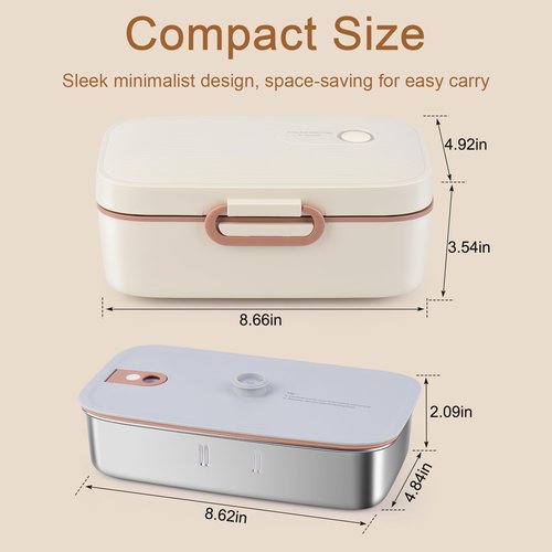 GAOCO Vacuum Electric Lunch Box - Portable Heated Food Warmer Equipped with Vacuum Preservation for Adult Men and Women,1L Capacity 60W Fresh Keeping for Office Work Gym Home Use