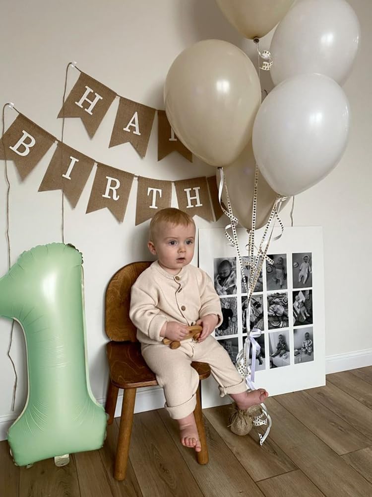 Number Balloons - 40 Inch Olive Green 1 Balloon for 1st Birthday Party Decorations