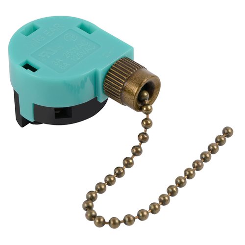 Ceiling Fan Switch Zing Ear ZE-268S6 Pull Chain Switch 3 Speed 4 Wire Pull Chain Switch Control Ceiling Fan Replacement Speed Control Switch, Bronze 1PCS